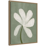 White Floral by Gabrielly Guedes framed canvas wall art print with botanical design in Sylvie frame