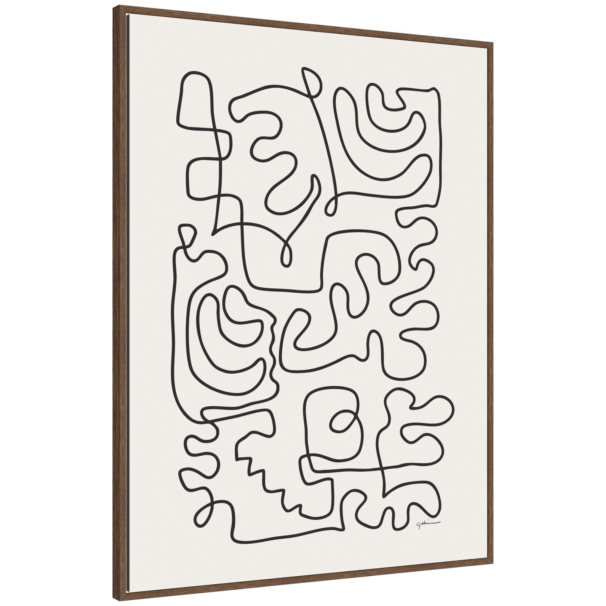 Connected Lines by Gabrielly Guedes Framed Canvas Wall Art Print