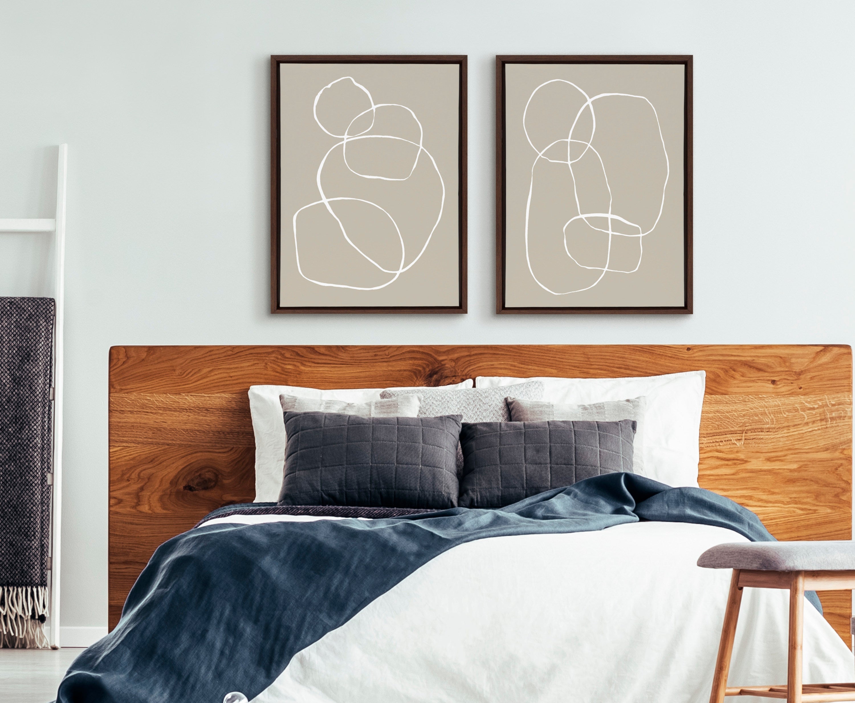 Sylvie Beige Going in Circles Framed Canvas Set by kateandlaurel - product image 13 for Resin Society