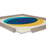 Blake Colorful Records Blue Yellow Framed Printed Glass by kateandlaurel - product image 3 for Resin Society