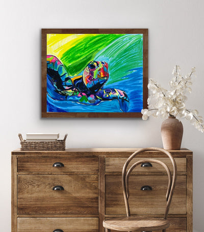 Colorful Turtle - Art Prints detail image - Resin Society