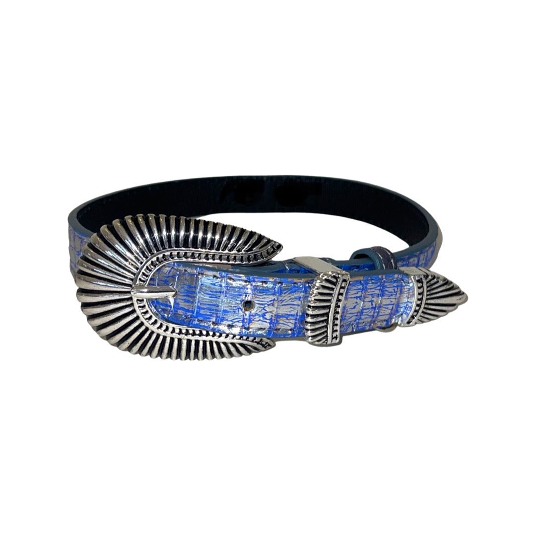 Stunning Multi-Color Blue/Silver Snake With Our Custom 3-Piece Italian by Allysa Payne Beverly Hills - main product image for Resin Society