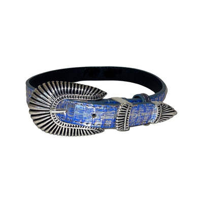 Stunning Multi-Color Blue/Silver Snake With Our Custom 3-Piece Italian by Allysa Payne Beverly Hills - main product image for Resin Society