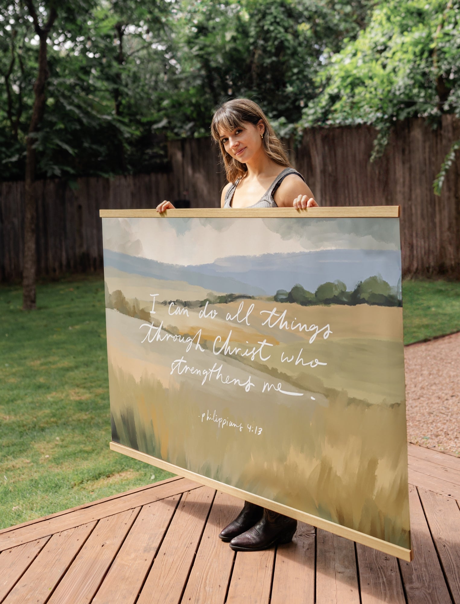 Large Canvas with Banner Wood: I can do all things through Christ by jenessawaitshop - product image 2 for Resin Society