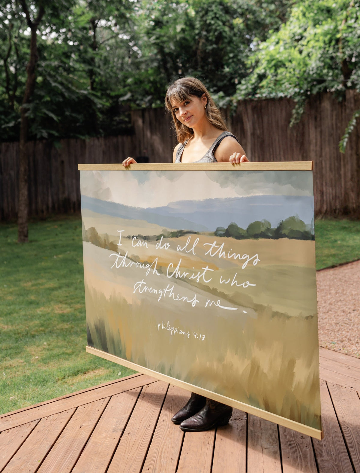 Large Canvas with Banner Wood: I can do all things through Christ by jenessawaitshop - product image 2 for Resin Society