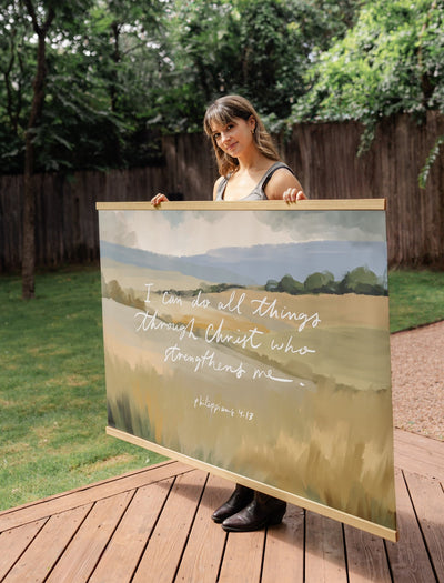 Large Canvas with Banner Wood: I can do all things through Christ by jenessawaitshop - product image 2 for Resin Society