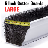 6-Inch GutterBrush Gutter Guard installed inside large residential aluminum gutters