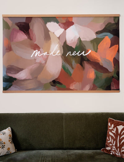 Large Canvas with Banner Wood: Made New by jenessawaitshop - product image 4 for Resin Society