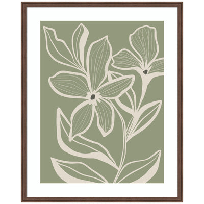 Delicate Flowers with Veins by Nikita Jariwala Framed Wall Art Print