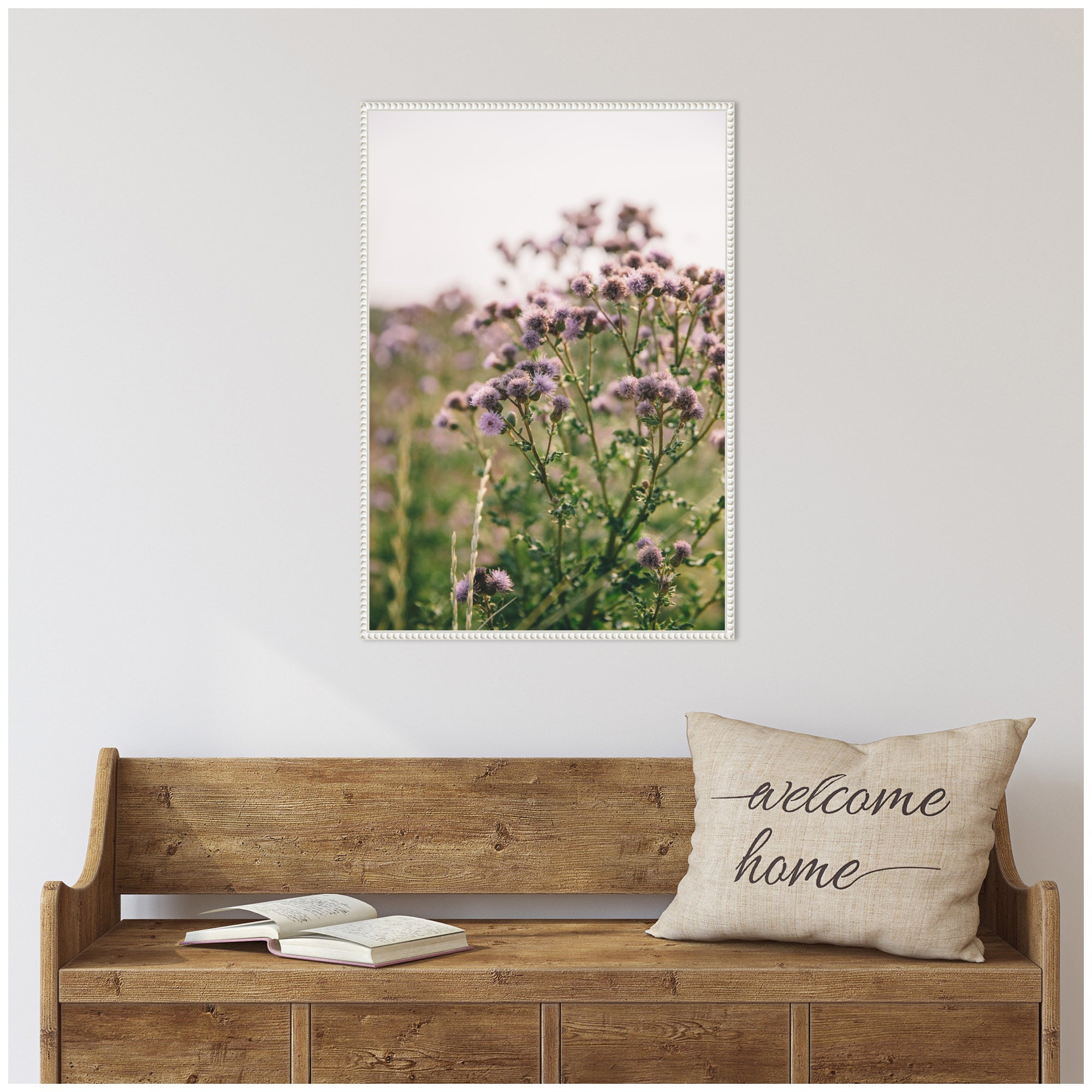 Sylvie Soft Purple Flower Blooms Framed Canvas by Patricia Hasz