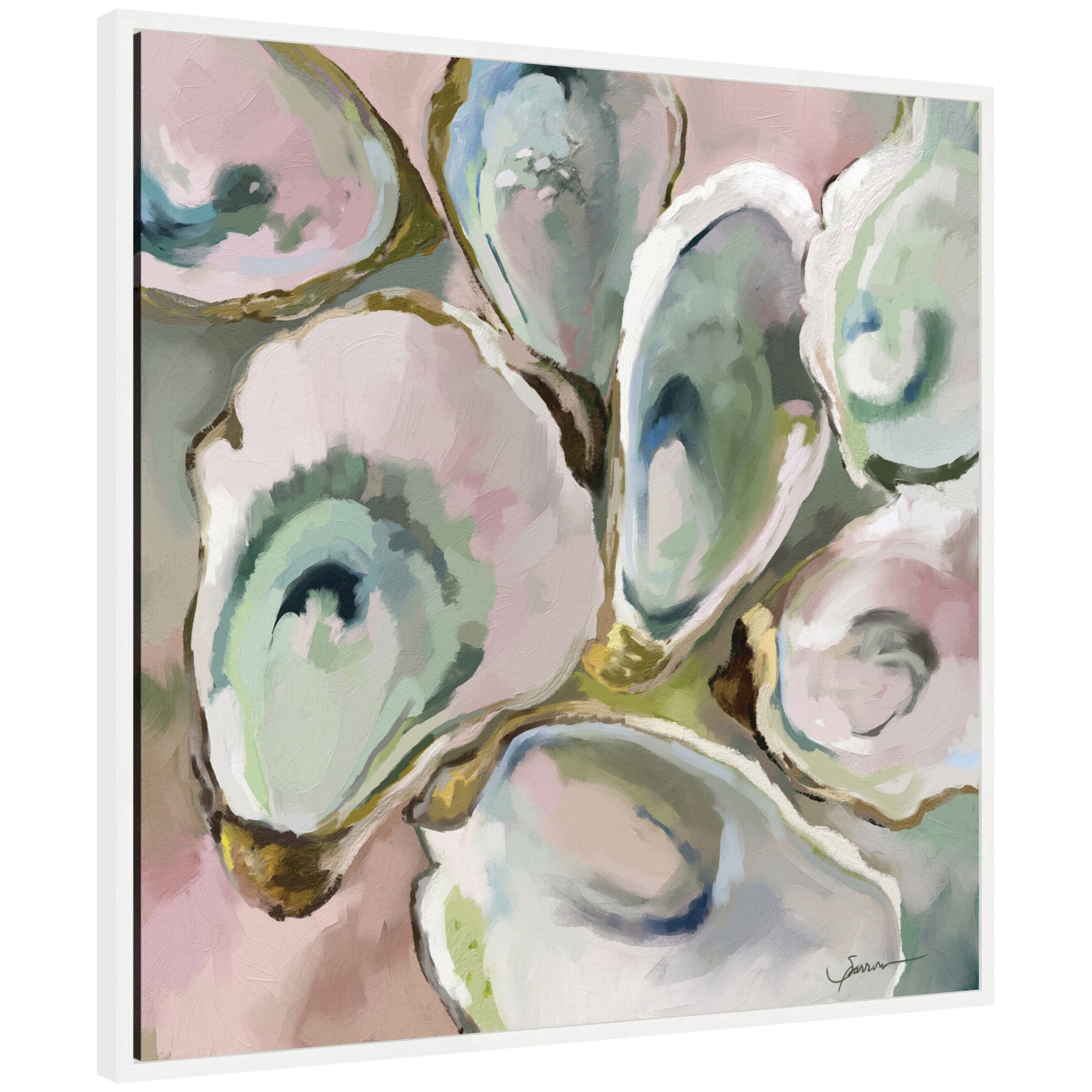 Sylvie Oyster Roast 2 Framed Canvas by Mary Sparrow