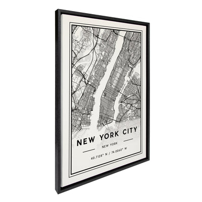 Sylvie New York City Map Framed Canvas by Jake Goossen