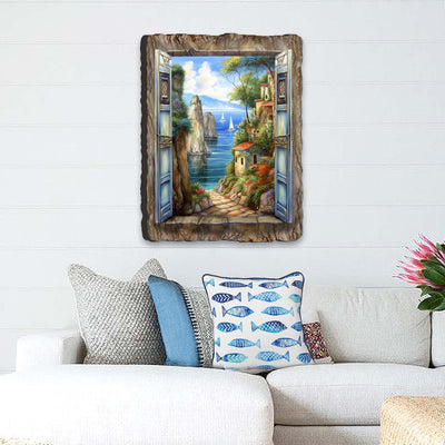 Seaside Town Window Wall Art by G. DeBrekht