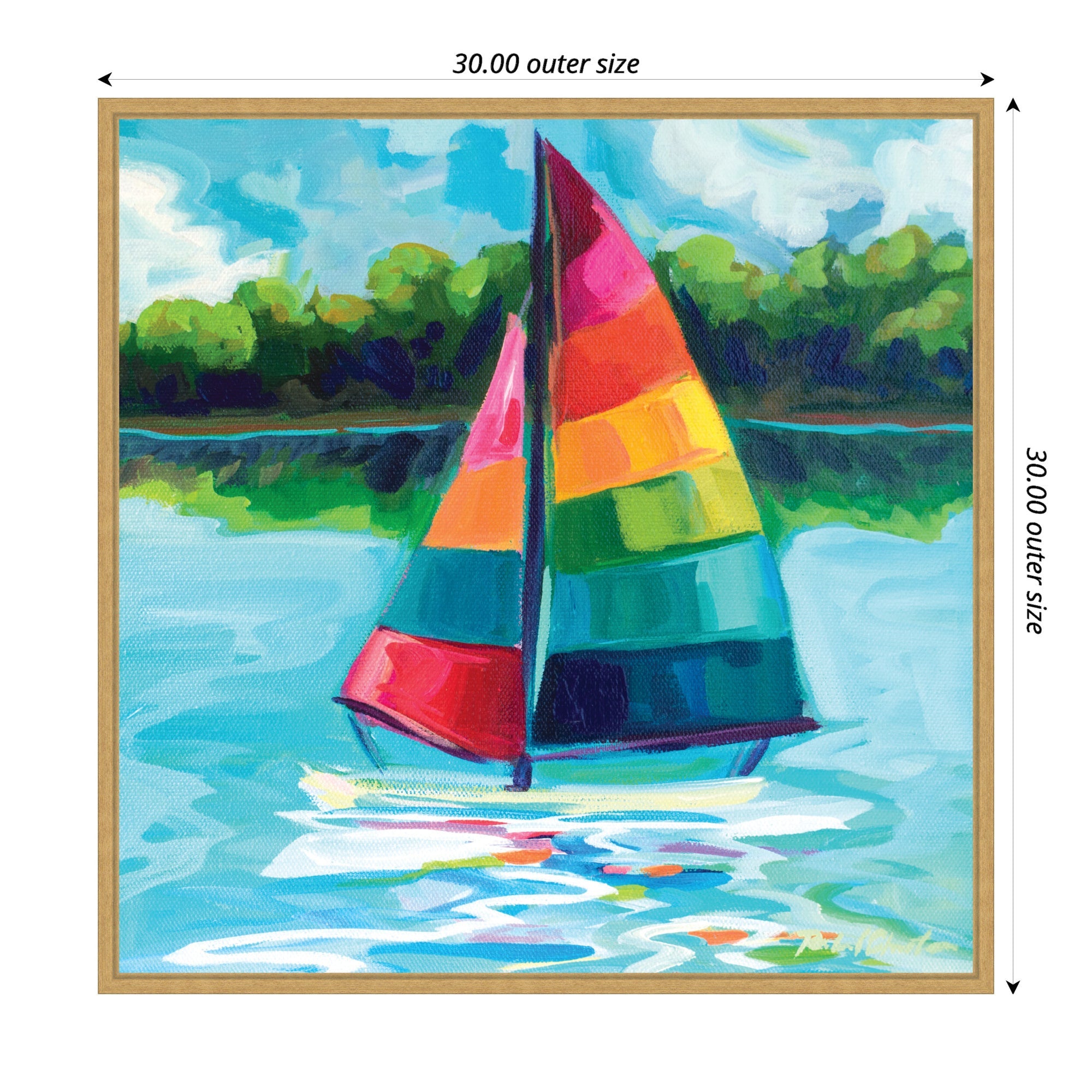 Sylvie Sunday Sailing Framed Canvas by Rachel Christopoulos