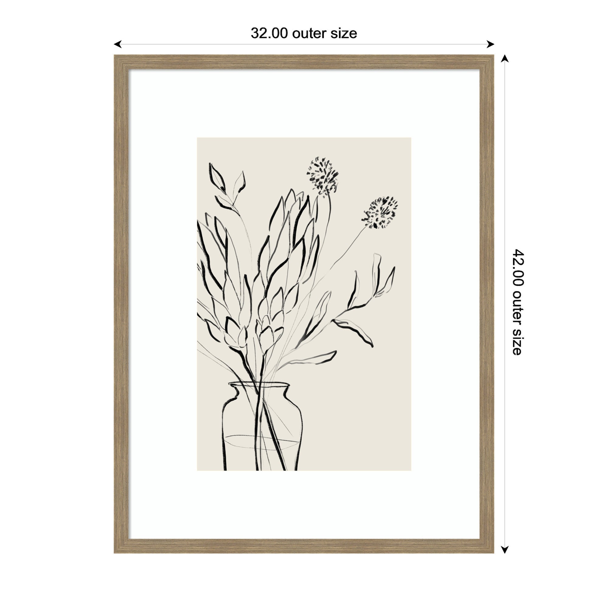 Protea Sketch No.
2 by Sara Berrenson Framed Wall Art Print