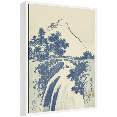 Sylvie Katsushika Hokusai Landscape with Waterfall 1831 Framed Canvas