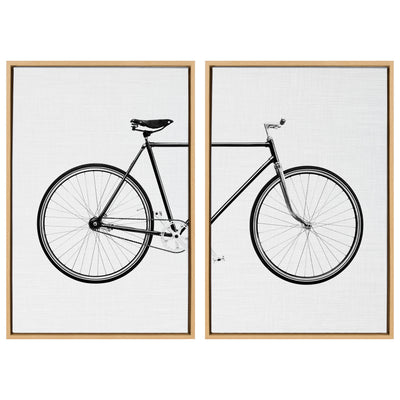 Sylvie Bicycle Framed Canvas by Simon Te of Tai Prints
