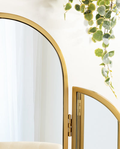 Amoli Tri-Fold Arch Metal Mirror