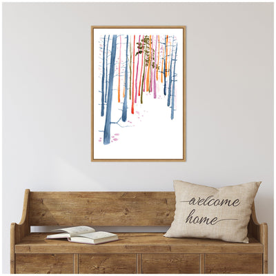 Sylvie Colorful Woodland Trees Framed Canvas by Viola Kreczmer