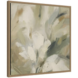 Framed canvas wall art print titled Olive Bloom No.
1 by Amy Lighthall showing layered green olives and small blossoms in a Sylvie style frame.