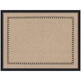 Rectangular beige pinboard framed in black with a continuous black scallop loop border pattern around the edges.