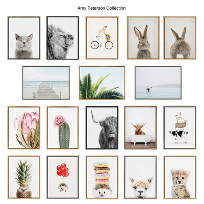 Sylvie Bunny Portrait and Bunny Tail Framed Canvas Art Set by Amy Peterson Art Studio
