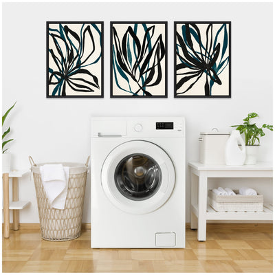 Sylvie Modern Floral 1, 2 and 3 Framed Canvas Art Set by Alicia Bock