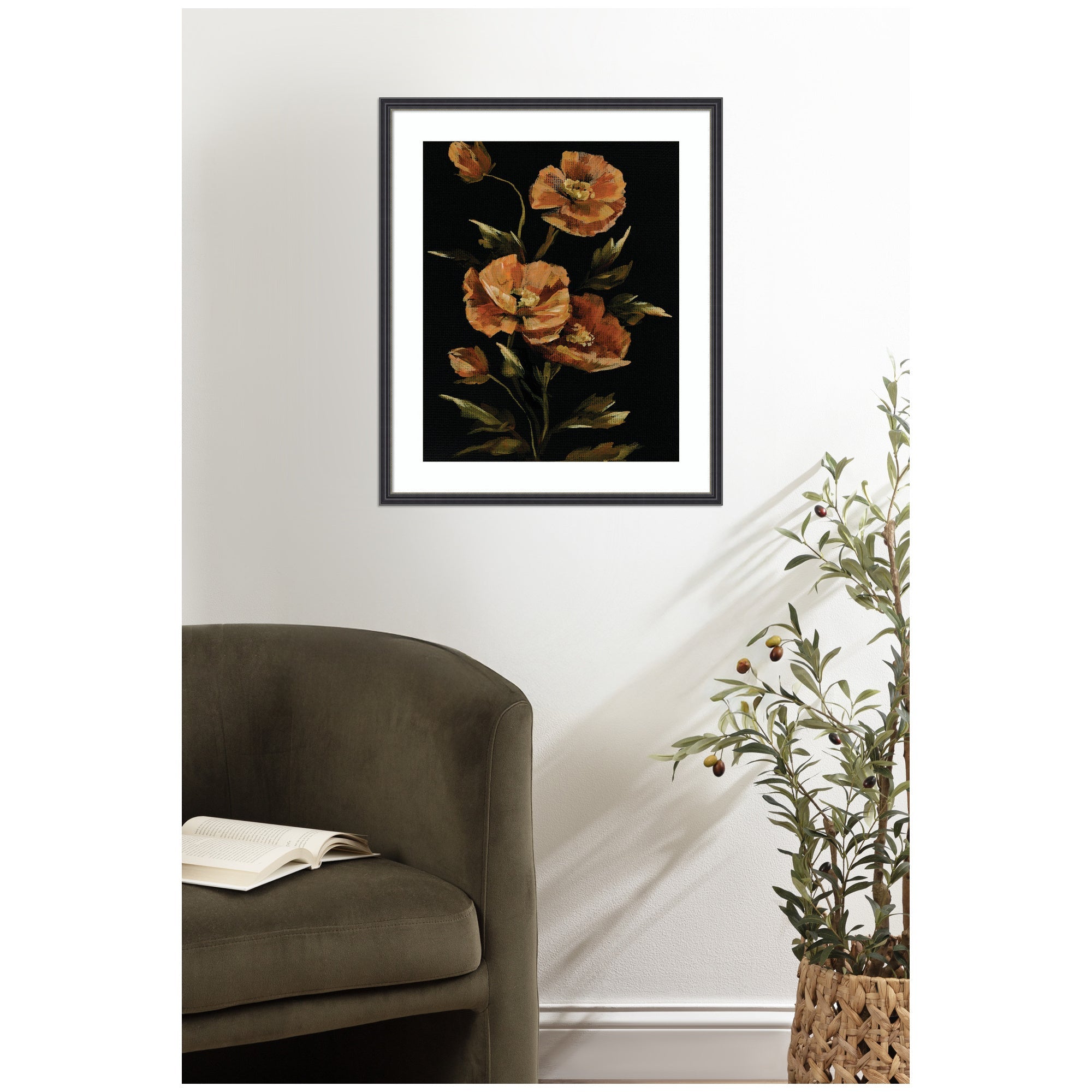 Framed Art Moody Floral 6 by Annie Quigley
