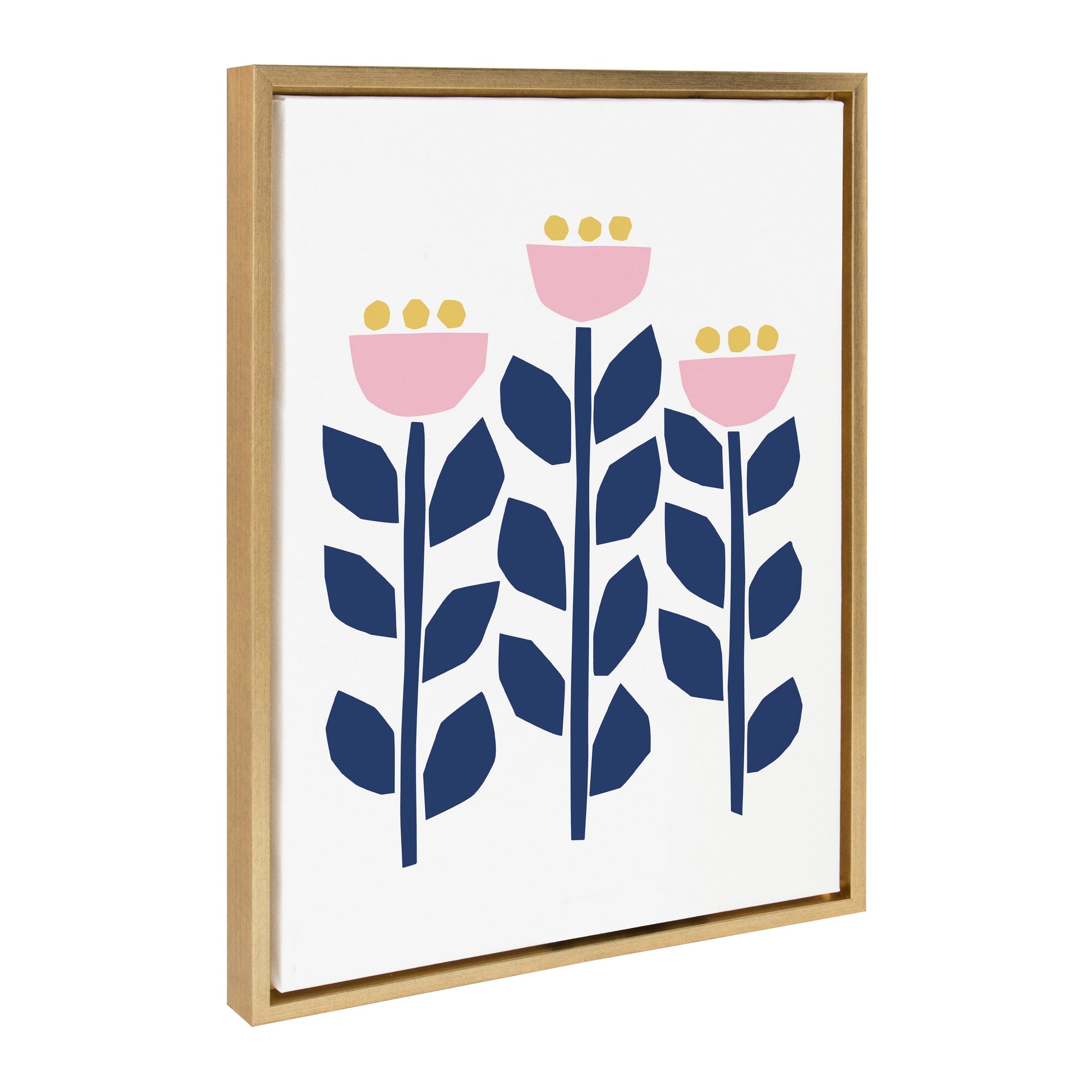 Sylvie Nordic Flowers Framed Canvas by kateandlaurel - main product image for Resin Society