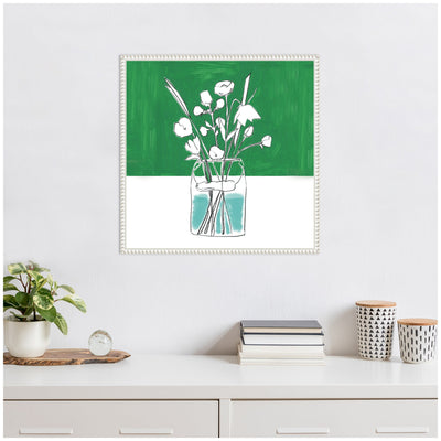 Sylvie Minimalist Floral Vase with Green Framed Canvas by kateandlaurel - product image 6 for Resin Society