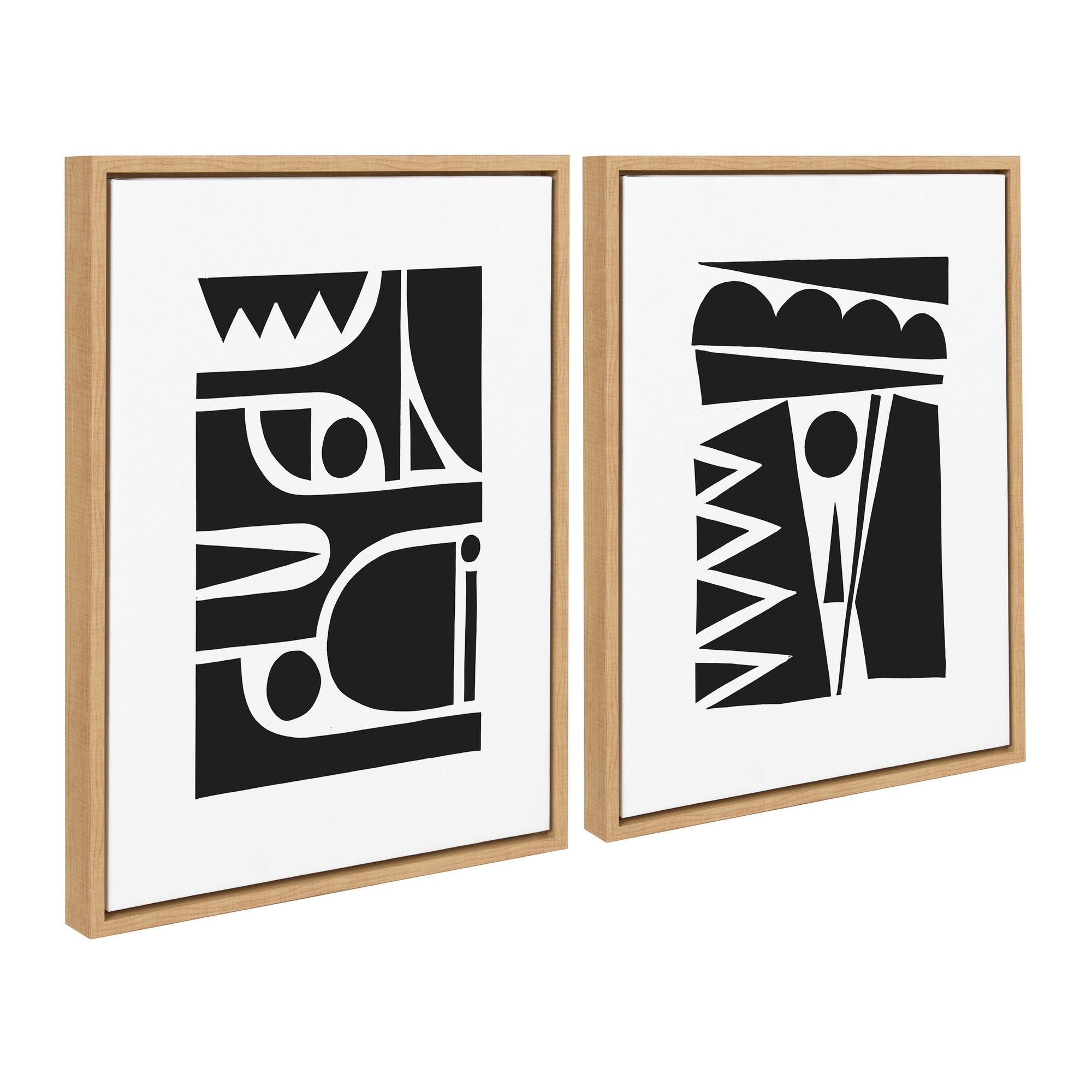 Sylvie Geometric Framed Canvas Set by kateandlaurel - main product image for Resin Society