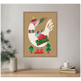 Sylvie Beaded Festive Dove Framed Canvas