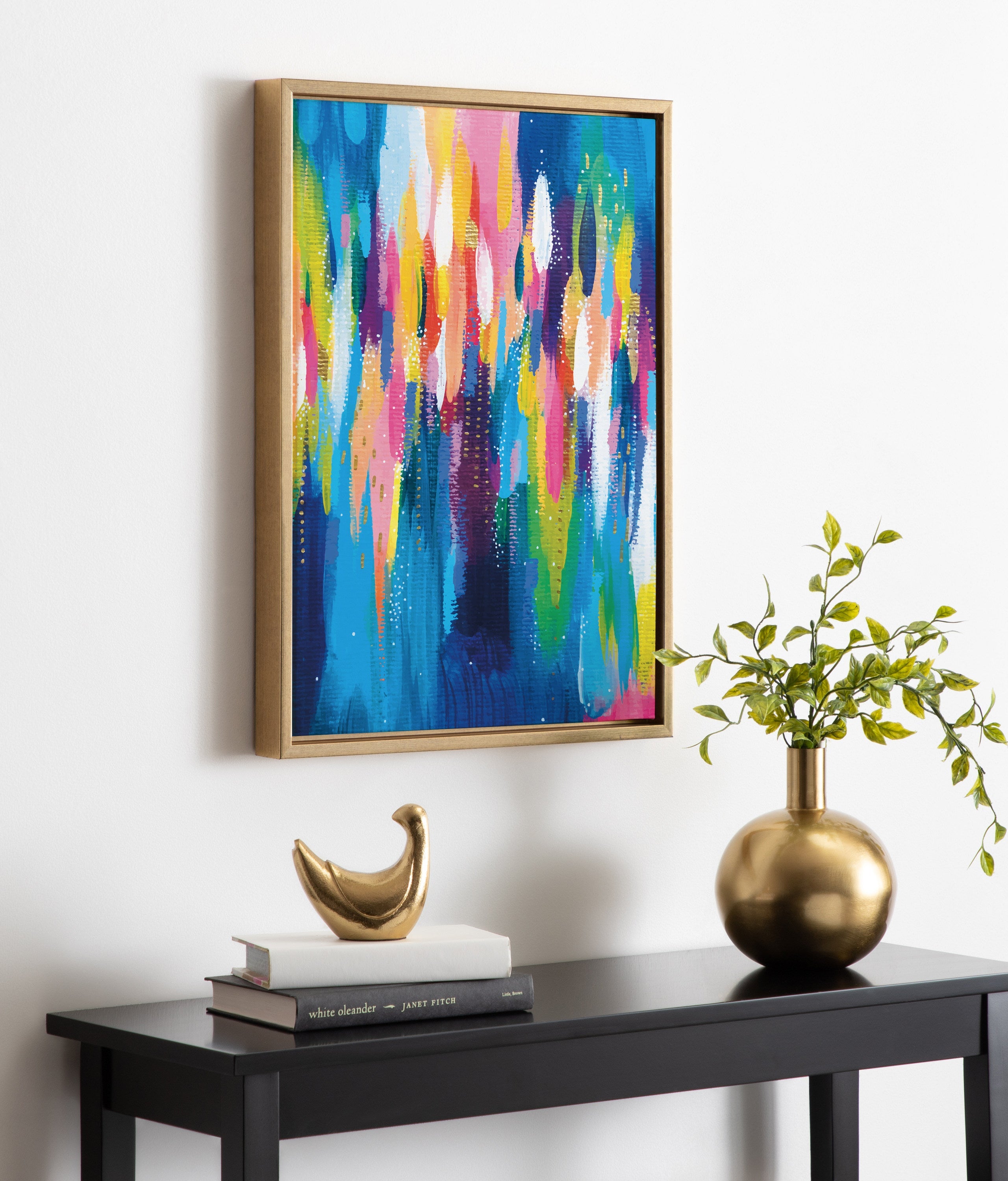Sylvie EV Bright Brush Strokes 033 Framed Canvas by kateandlaurel - product image 15 for Resin Society