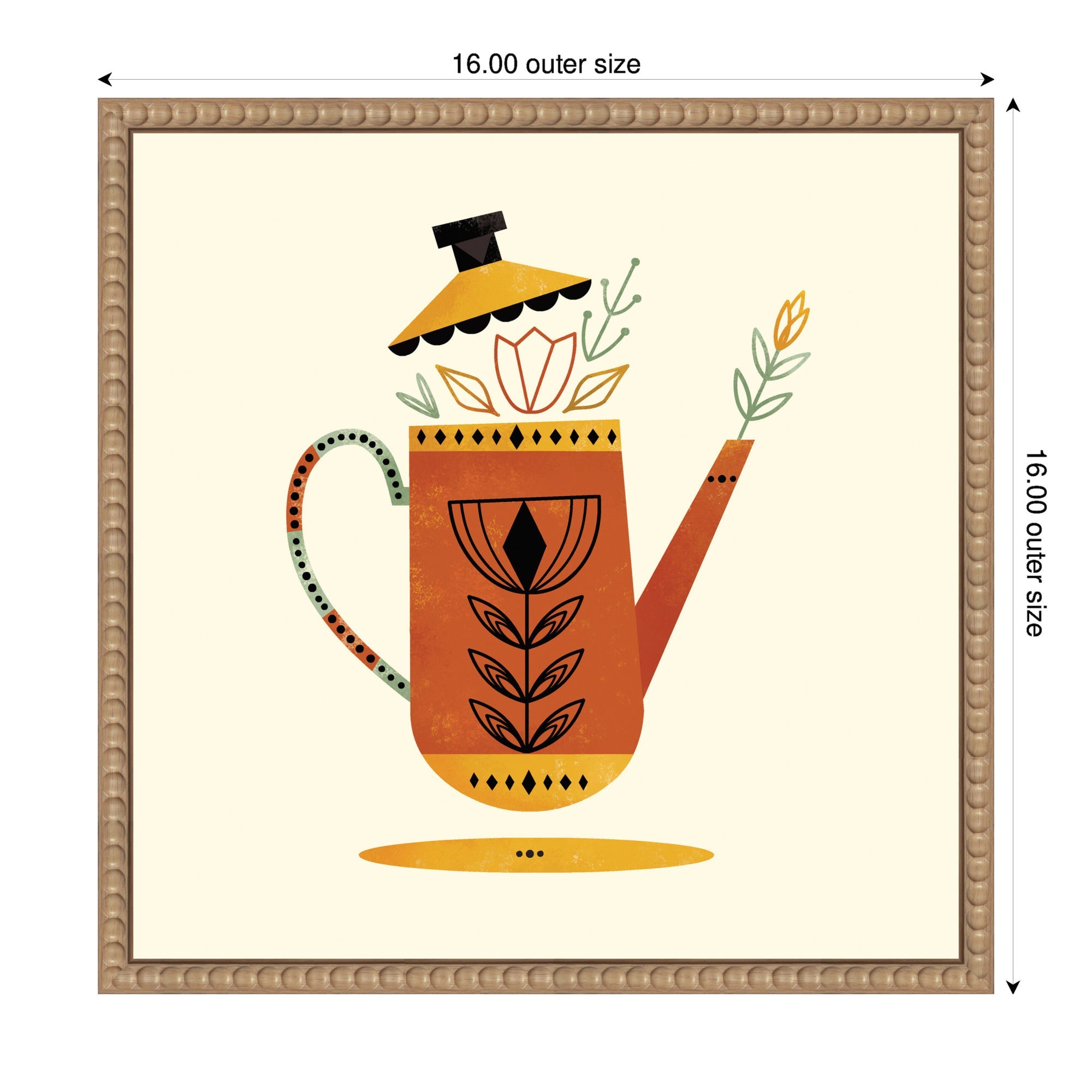 Sylvie Orange Kettle Framed Canvas by Amber Leaders