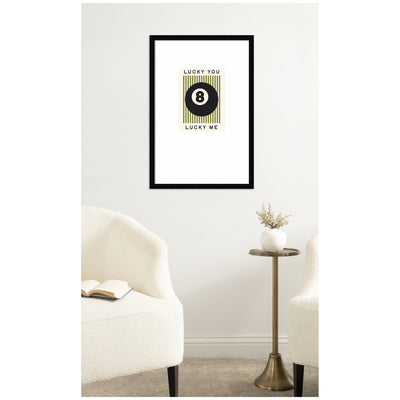 Lucky You Lucky Me Green Striped 8 Ball Print, Framed Wall Art by Lucky Guava
