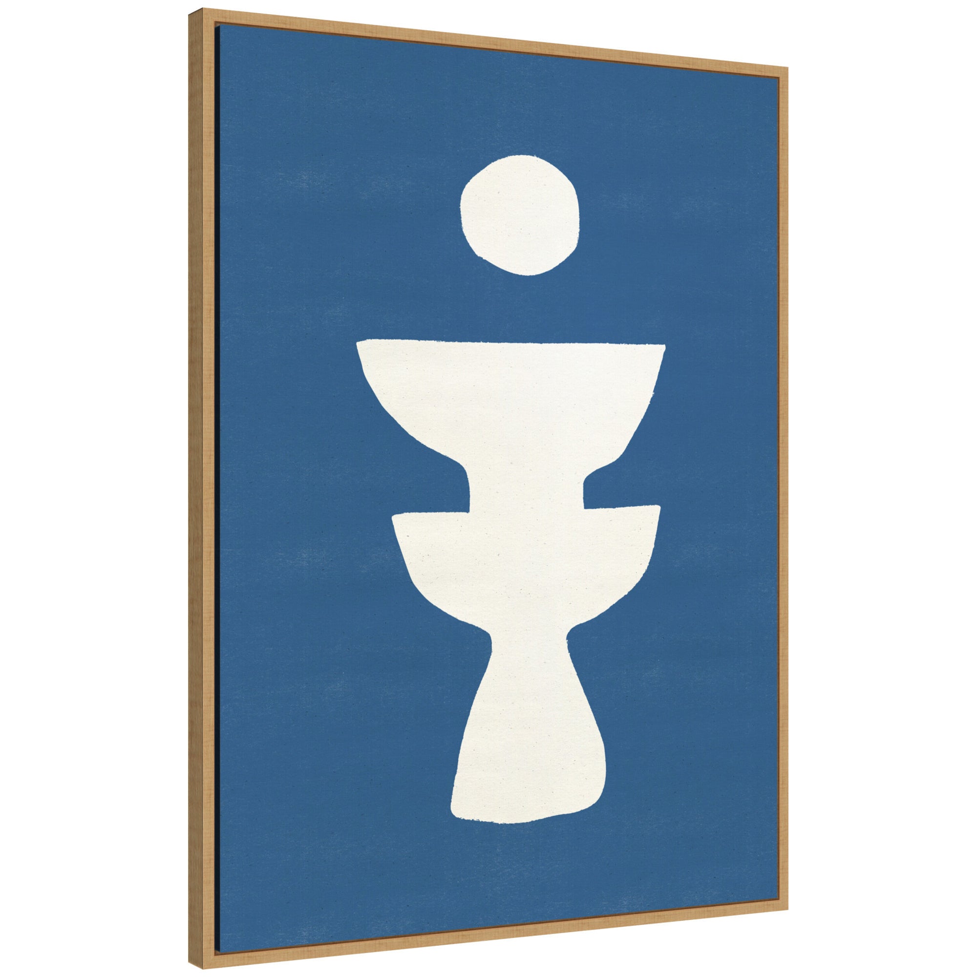 Sylvie Ceramic Blue Beige 4 Framed Canvas by Rocket Jack