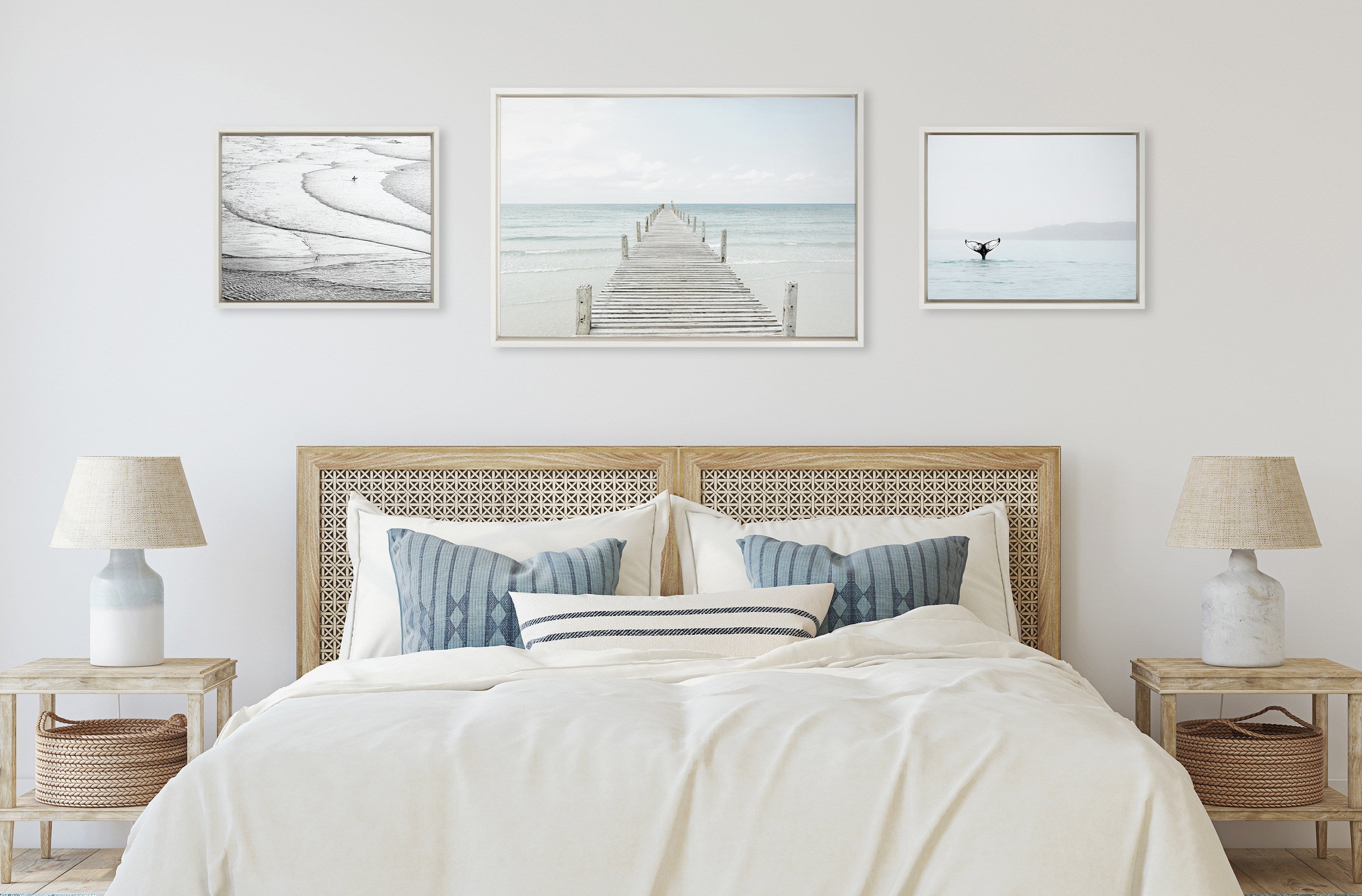 Sylvie Ocean Beach Framed Canvas Set