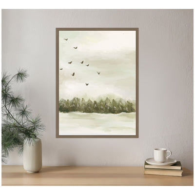 Sylvie Framed Canvas Winter Landscape 1 Vertical by Annie Quigley