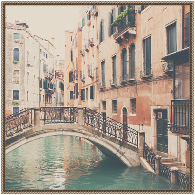 Sylvie Wandering The Streets of Venice Framed Canvas by Laura Evans