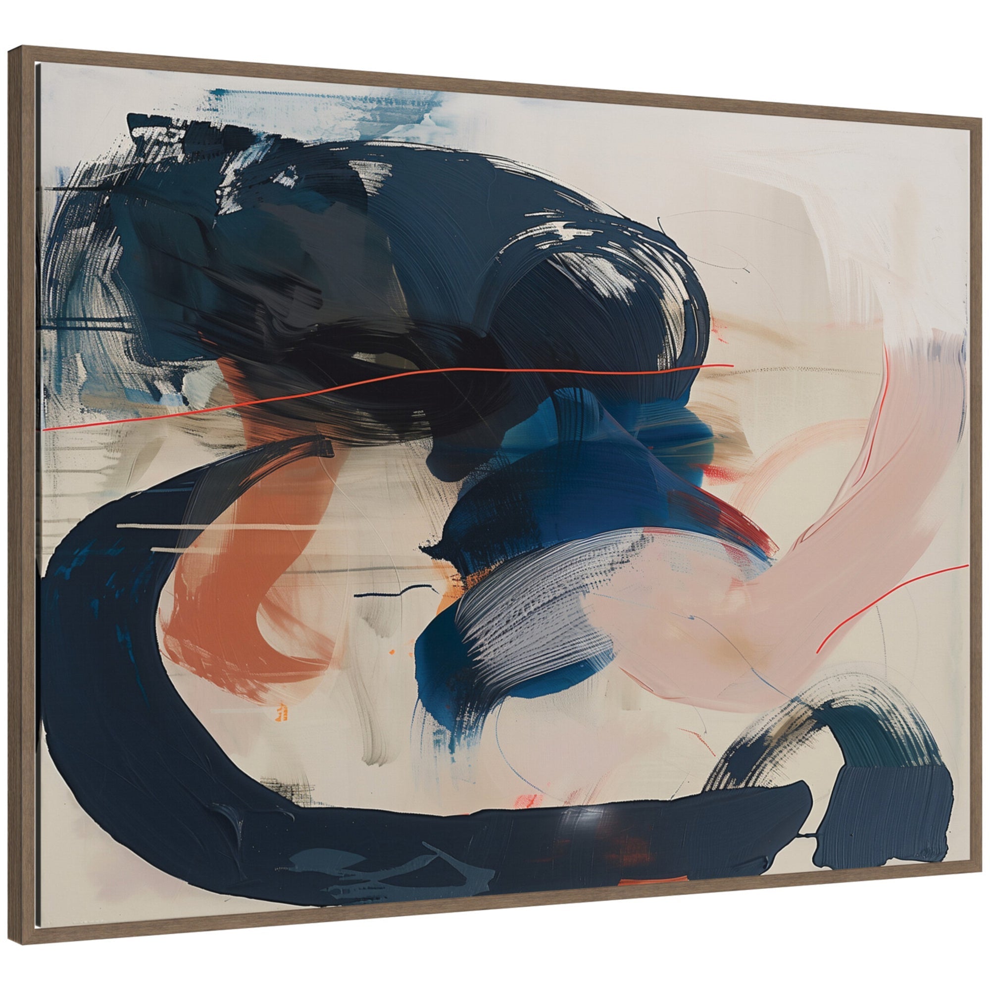 Sylvie Deep Blue Momentum I Framed Canvas by Amy Lighthall by kateandlaurel