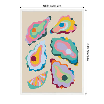 Sylvie Coastal Oysters and Lemon Framed Canvas by Rachel Lee