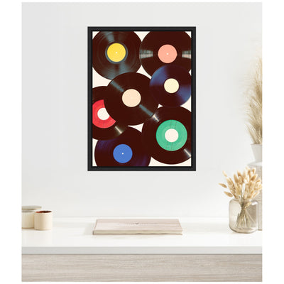Sylvie Retro Vinyl Framed Canvas by Honey Island Studio