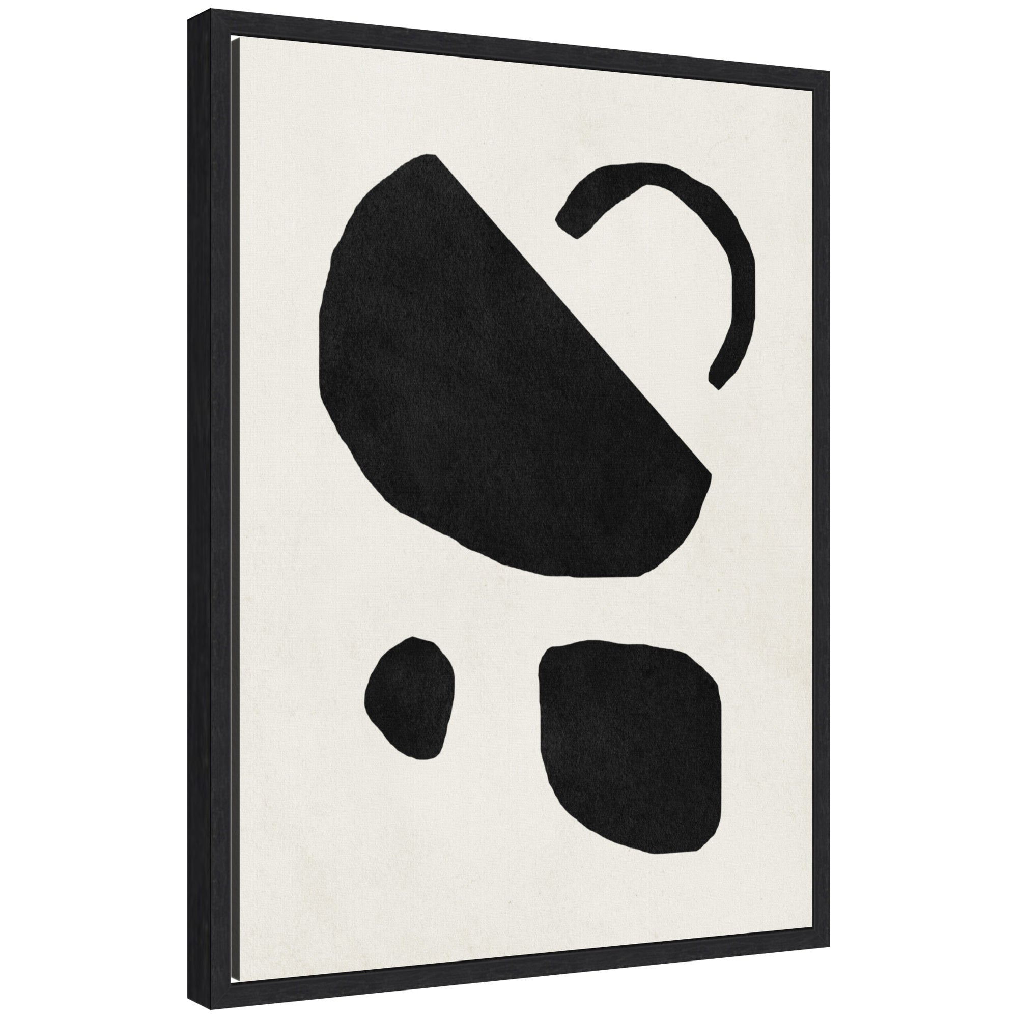 Sylvie Black Geometric Abstract 2 Framed Canvas by July Art Prints