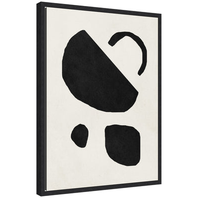 Sylvie Black Geometric Abstract 2 Framed Canvas by July Art Prints