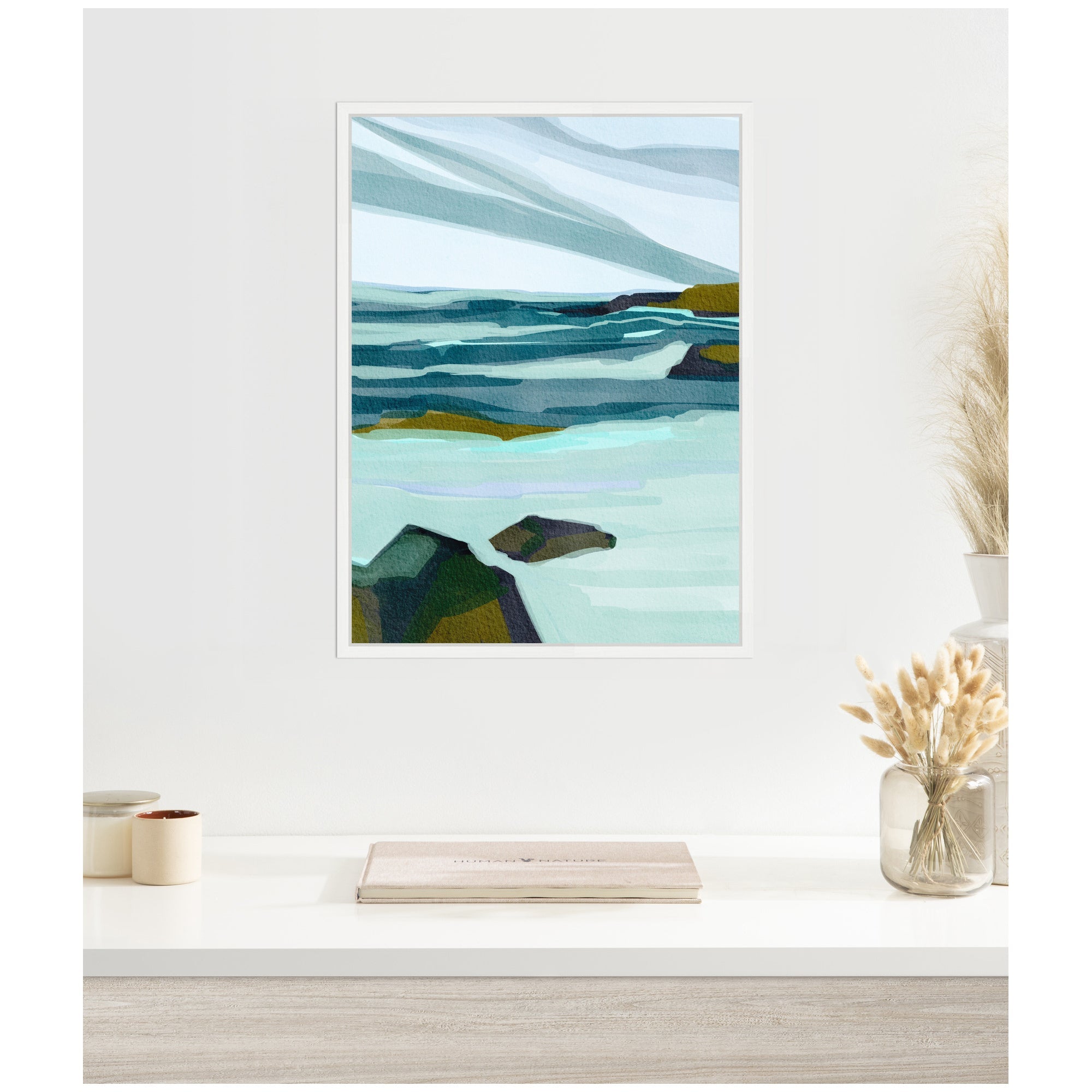 Sylvie Ocean Breeze Framed Canvas by Nikita Jariwala
