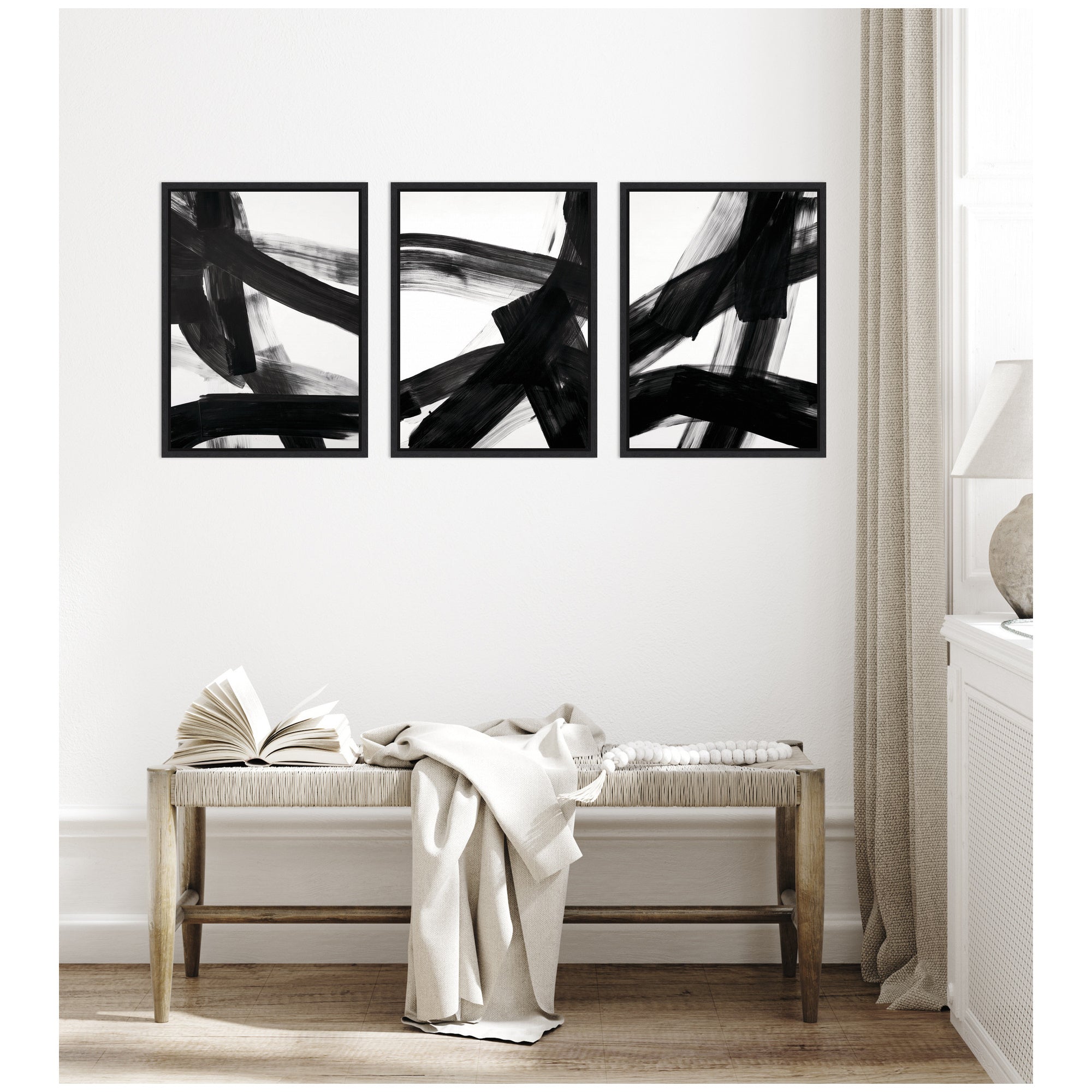 Black Mark No.
1, No.
2, & No.
3 3 Piece Framed Canvas Wall Art Set by Amy Lighthall