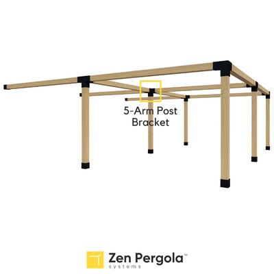 Pergola 5-Arm Post Bracket (for 6x6 Wood Posts)