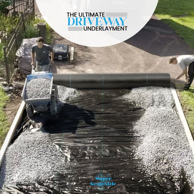 Commercial grade woven geotextile fabric roll for driveway and road stabilization