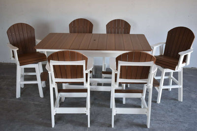 7 pc Table Set - 6' Rectangular Table with 2x Swivel Adirondack Chairs by Dutch Country Patio, LLC - product image 3 for Resin Society