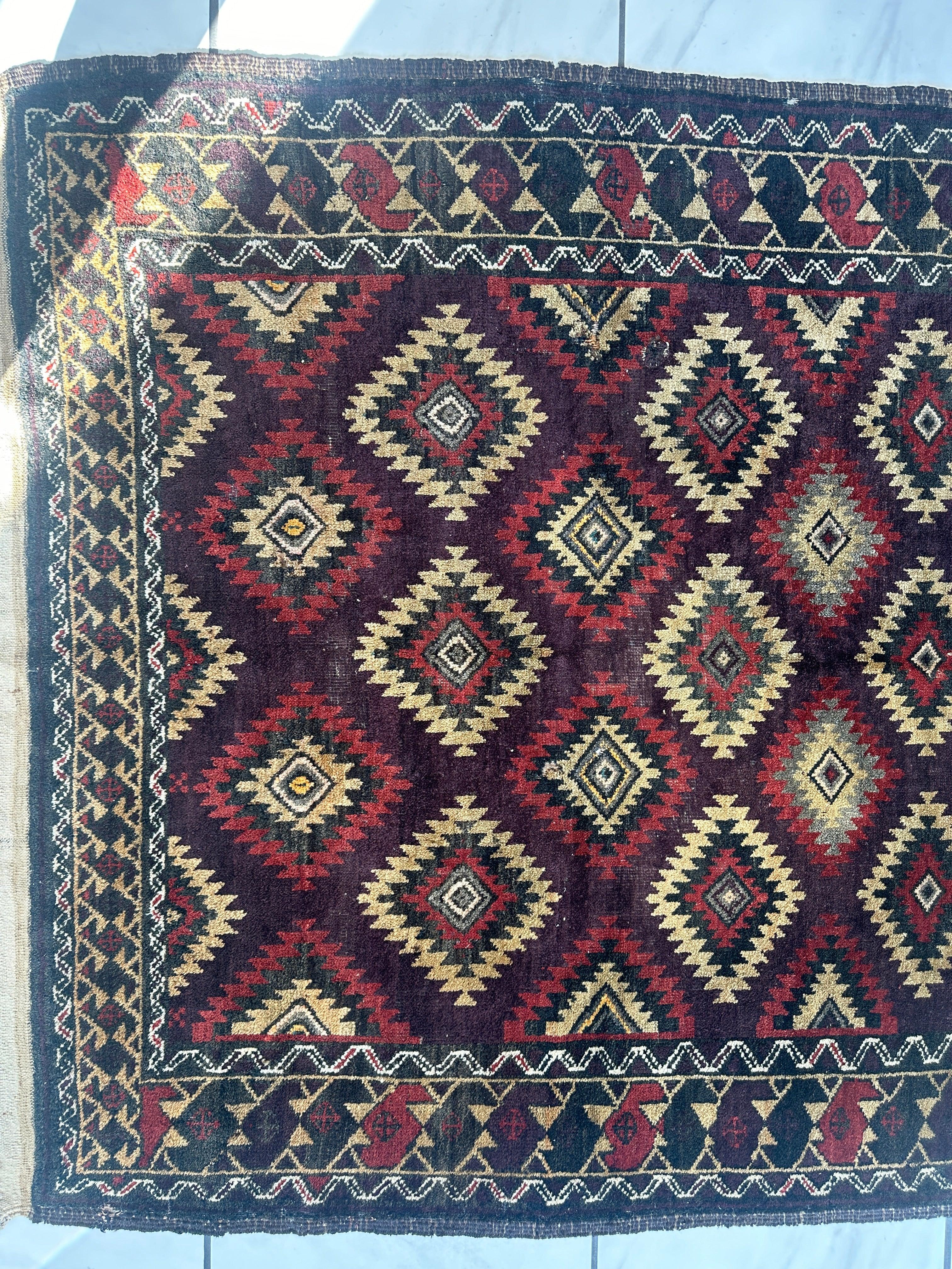 Antique 1900’s Tribal Baluch Wool Rug 4’5” x 8’6” by Rugistan - product image 10 for Resin Society